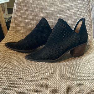 Luck Brand slip on black ankle booties